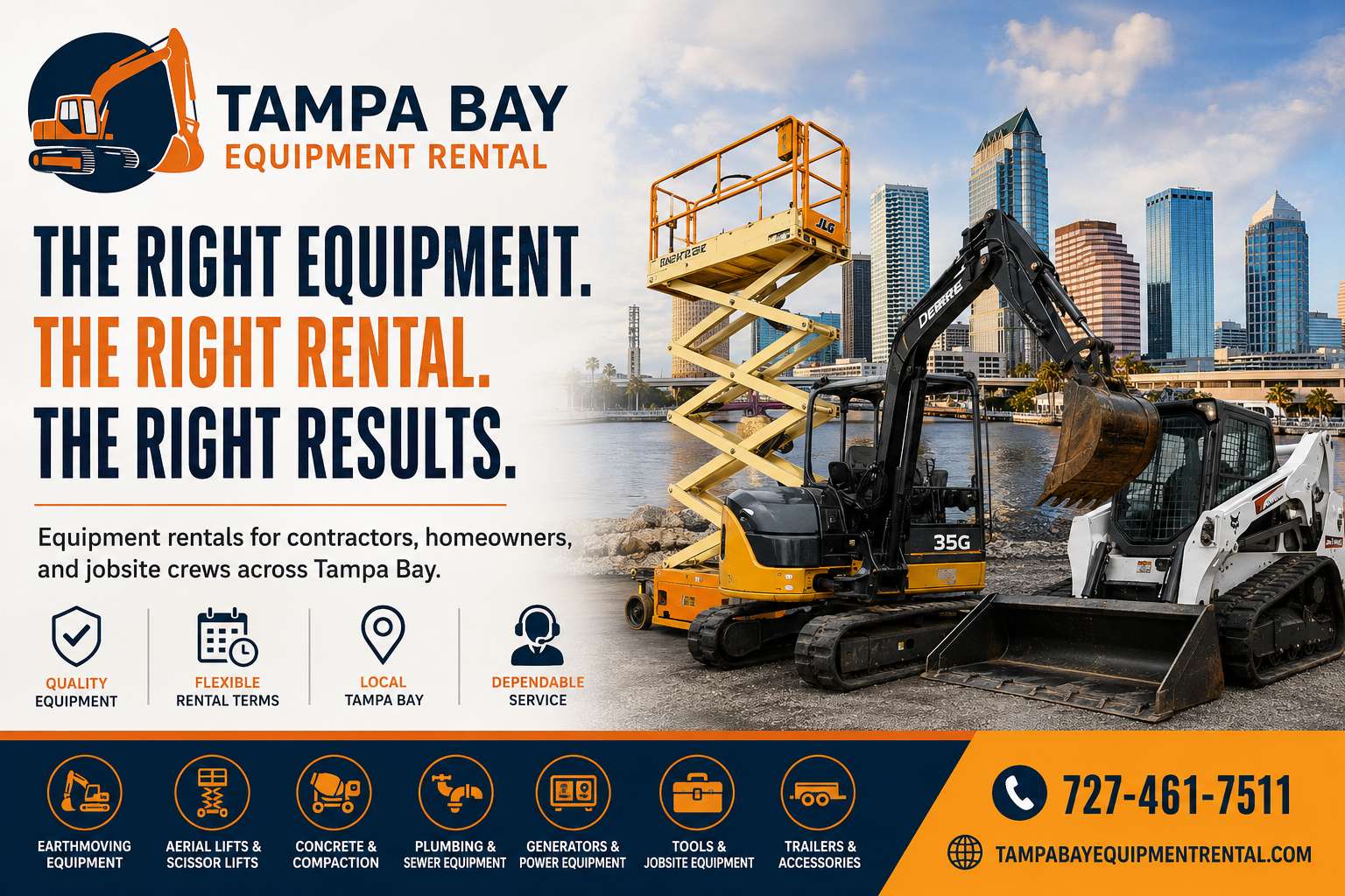Tampa Bay Equipment Rental branded banner